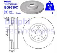 Disco freno (per unità) DELPHI BG9330C per VOLVO XC40 D3