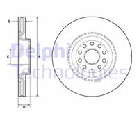 Disco freno (per unità) DELPHI BG9952 per VW GOLF 1.6 TDI