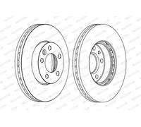 Disco freno (per unità) FERODO DDF1253C-1 per VW TRANSPORTER 2.5 TDI
