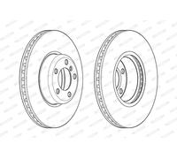 Ferodo Disco freno DDF2403C-1 anteriore, ventilato, 1 pezzo per BMW