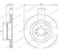 Disco freno (per unità) FERODO DDF2635C-1 per LAND ROVER RANGE ROVER