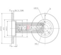 MAXGEAR Discofreno per LADA MERCEDES-BENZ RENAULT DACIA 19-2232