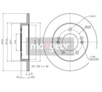 Disco freno (per unità) MAXGEAR 19-2855 per KIA VENGA 1.4 CVVT