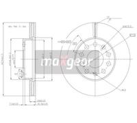MAXGEAR Discofreno compatibile con AUDI SEAT SKODA VW 19-3238