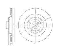 2x Disco freno ventilato 23-1315C METELLI per AUDI PORSCHE VW