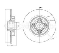 Disco freno (per unità) METELLI 23-1395 per PEUGEOT 3008 1.6 HDi