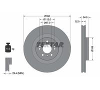 Disco freno (per unità) TEXTAR 92150705 per MERCEDES CLASSE M (W164)