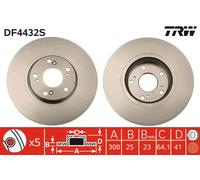 TRW Disco freno DF4432S ventilato per Honda Accord VII Tourer