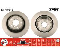 TRW Disco freno DF4461S posteriore, ventilato, altamente carbonizzato, 1 pezzo