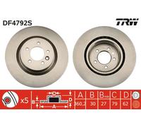 Disco freno (per unità) TRW DF4792S per LAND ROVER RANGE ROVER