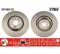 Disco freno (per unità) TRW DF4851S per VOLVO V60 2.0 D3 / D4