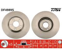 Disco freno (per unità) TRW DF4989S per NISSAN QASHQAI 1.6 dCi