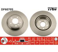 Disco freno TRW DF6070S posteriore, ventilato, altamente carbonizzato, 1 Pezzo