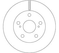 TRW Disco freno DF6782S Ventilato Ø257 mm Anteriore per Toyota Hilux VII Pick-up (Coppia)