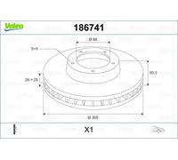 VALEO 186741 Disco freno