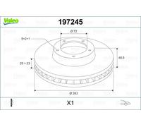 VALEO 197245 Disco freno