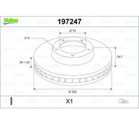 VALEO 197247 Disco freno