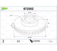 Disco freno (per unità) VALEO 672502 per ALFA ROMEO 159 (939_)