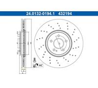 Disco freno perforato/ventilazione interna 24.0132-0194.1 ATE per MERCEDES-BENZ