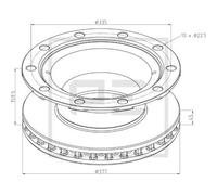 Disco freno PETERS 046.379-00A, 1 Pezzo
