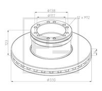 Disco freno PETERS 106.206-00A, 1 Pezzo