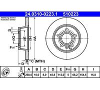 Disco freno ATE PowerDisc 24.0310-0223.1, 1 Pezzo