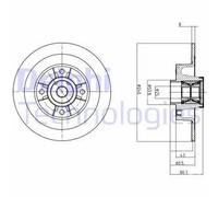 Disco freno DELPHI BG9028RS posteriore, pieno, 1 Pezzo