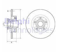 Disco freno DELPHI BG9190RSC posteriore, pieno, 1 Pezzo