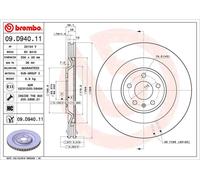 Disco freno BREMBO 09.D940.11 posteriore, ventilato, altamente carbonizzato, 1 Pezzo