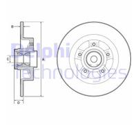 Delphi Disco freno BG9115RS posteriore pieno 1 pezzo