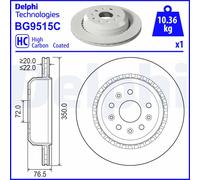 Disco freno posteriore DELPHI BG9515C per JEEP WRANGLER IV (JL)
