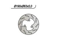 MBK Cycles Disco freno posteriore NG 658 Ø190 mm Spessore 5 mm Argento