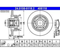 Disco freno RENAULT CLIO IV 1.6 RS 24.0108-0118.2 (1 pz)