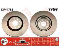 Disco freno singolo ventilato anteriore TRW DF4478S