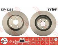 Disco freno singolo ventilato anteriore TRW DF4828S