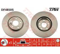TRW Disco freno DF4850S anteriore ventilato altamente carbonizzato 1 pezzo