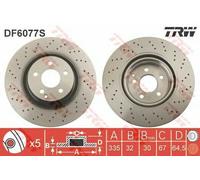 Disco freno singolo ventilato anteriore TRW DF6077S