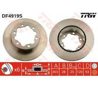 Disco freno TRW DF4919S posteriore, ventilato, altamente carbonizzato, 1 Pezzo