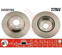 Disco freno singolo ventilato posteriore TRW DF6070S