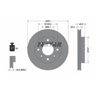Disco freno TEXTAR 92158900 anteriore, ventilato, 1 Pezzo