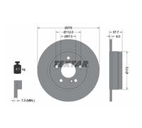 Disco freno TEXTAR 92163103 posteriore, pieno, 1 Pezzo