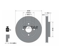 Disco freno TEXTAR 92176005 anteriore, ventilato, altamente carbonizzato, 1 Pezzo