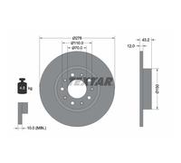 Disco freno TEXTAR 92221003 posteriore, pieno, 1 Pezzo