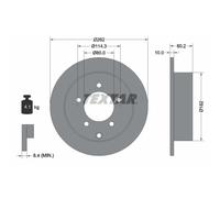 Disco freno TEXTAR 92227403 posteriore, pieno, 1 Pezzo