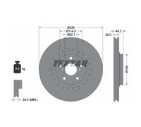 Disco freno TEXTAR 92259405 anteriore, ventilato, altamente carbonizzato, 1 Pezzo