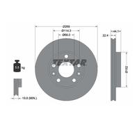 Disco freno TEXTAR 92272603 anteriore, ventilato, 1 Pezzo