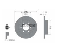 Disco freno TEXTAR 92301003 posteriore, pieno, 1 Pezzo