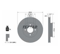 Disco freno TEXTAR 92304603 anteriore, ventilato, 1 Pezzo