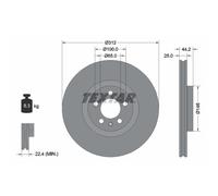 Disco freno TEXTAR 92306405 anteriore, ventilato, altamente carbonizzato, 1 Pezzo