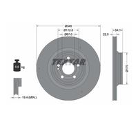 Disco freno TEXTAR 92307005 posteriore, ventilato, altamente carbonizzato, 1 Pezzo